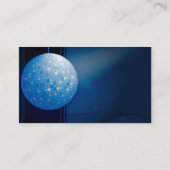 Musikindustrie-Karte - blauer Disco-Ball Visitenkarte (Rückseite)
