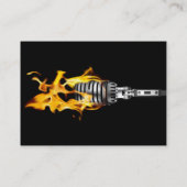 Musikindustrie-Karte - loderndes Mikrofon Visitenkarte (Rückseite)