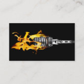 Musikindustrie-Karte - loderndes Mikrofon Visitenkarte (Rückseite)
