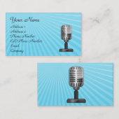 Musikindustrie-Karte - Retro Mikrofon Visitenkarte (Vorne/Hinten)