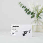 Musikindustrie-Karte - schwarze Gitarre Visitenkarte (Stehend Vorderseite)