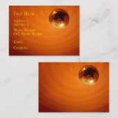 Musikindustrie-Karten - orange Disco-Ball Visitenkarte (Vorne/Hinten)