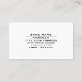 Musikindustrie Musiker Gitarren Lektionen Rock Ban Visitenkarte (Rückseite)