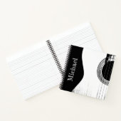 Musikinstrument Abstrakte Gitarre Schwarz-weiß Notizblock (Innenseite)