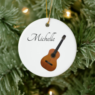 Musikinstrument Einfache Gitarre Weihnachten Keramik Ornament