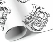 Musikinstrument für Schwarz-Weiß-Trompete Geschenkpapier (Rolleneckpunkt)