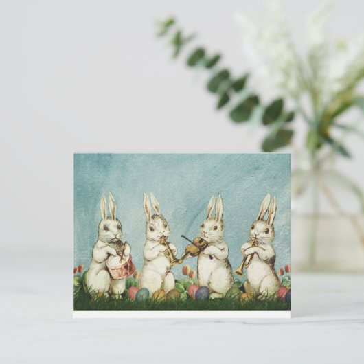 Musikinstrument für Vintage Osterbände Postkarte (Stehend Vorderseite)