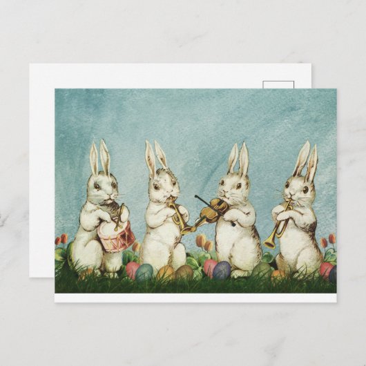 Musikinstrument für Vintage Osterbände Postkarte (Vorne/Hinten)