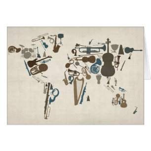 Musikinstrument-Karte der Welt