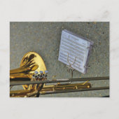 Musikinstrument mit Notation Postkarte (Vorderseite)