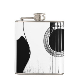 Musikinstrument Moderne Gitarre Schwarz-weiß Flachmann