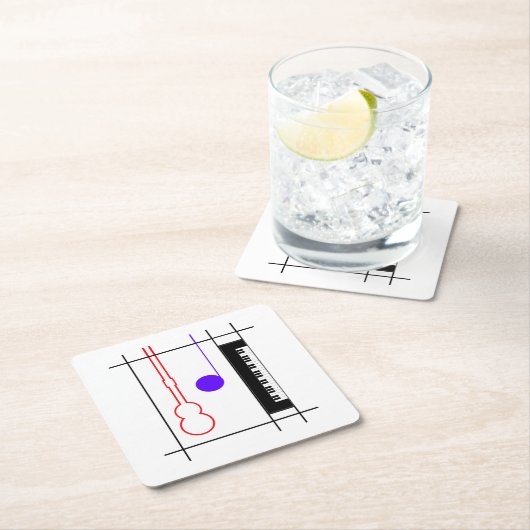 Musikinstrument Rechteckiger Pappuntersetzer (Vor Ort)