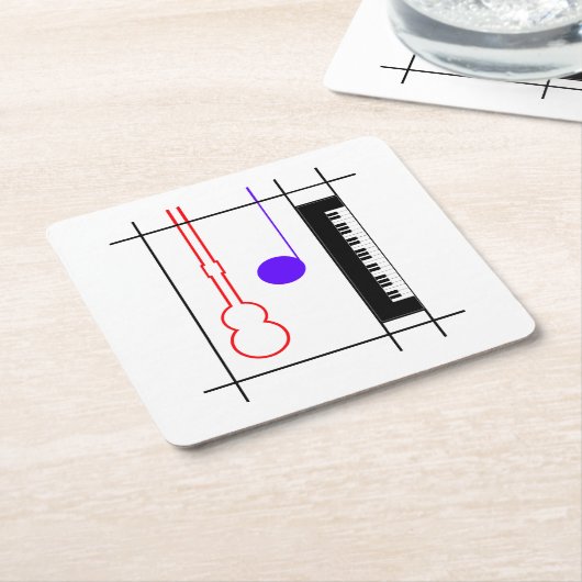 Musikinstrument Rechteckiger Pappuntersetzer (angewinkelt)