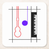 Musikinstrument Rechteckiger Pappuntersetzer (Vorderseite)