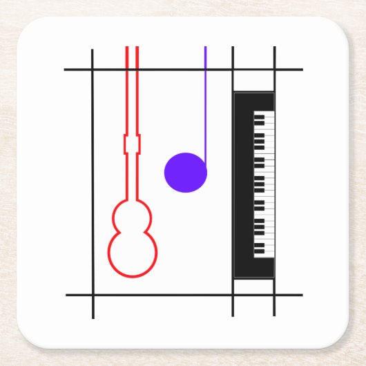 Musikinstrument Rechteckiger Pappuntersetzer (Vorderseite)