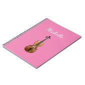 Musikinstrument Violin Girly Pink Notizblock (Linke Seite)
