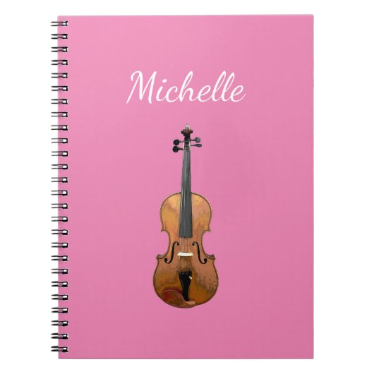 Musikinstrument Violin Girly Pink Notizblock (Vorderseite)