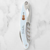 Musikinstrument Violin Niedlich blau Kellnermesser (Rückseite)