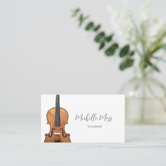 Musikinstrument Violin Violinist Musiker Visitenkarte (Stehend Vorderseite)