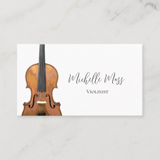 Musikinstrument Violin Violinist Musiker Visitenkarte (Vorderseite)