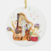 Musikinstrument Weihnachtsdekoration Keramik Ornament (Vorne)