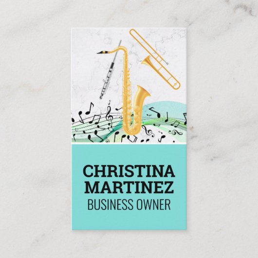 Musikinstrumente | Business Card für Musikanweisun Visitenkarte (Vorderseite)
