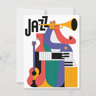 Musikinstrumente Design Postkarte