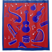 Musikinstrumente Duschvorhang (Vorderseite)