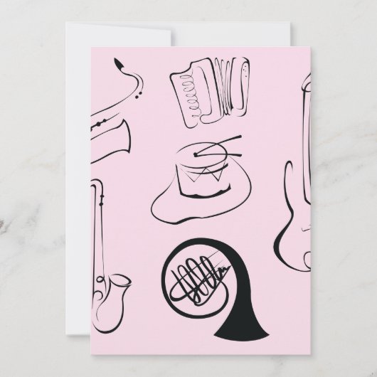 Musikinstrumente Einladung (Vorderseite)