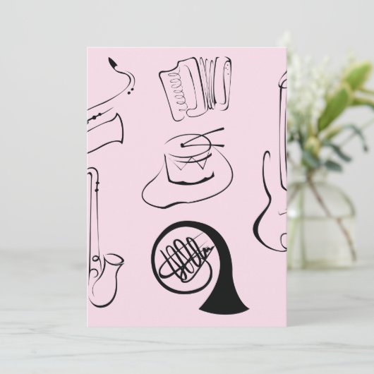 Musikinstrumente Einladung (Stehend Vorderseite)