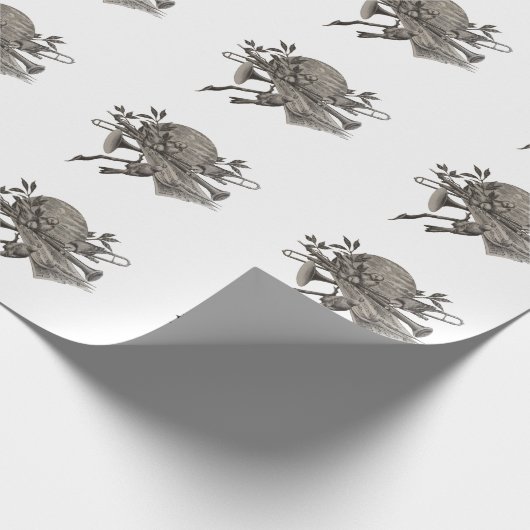 Musikinstrumente für Vintage Skizze Geschenkpapier (Ecke)