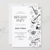 Musikinstrumente Geburtstag Einladung (Vorderseite)