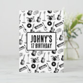 Musikinstrumente Geburtstag Einladung (Stehend Vorderseite)