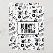 Musikinstrumente Geburtstag Einladung (Vorne/Hinten)