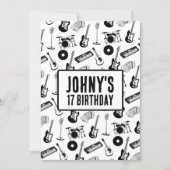 Musikinstrumente Geburtstag Einladung (Vorderseite)