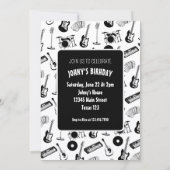 Musikinstrumente Geburtstag Einladung (Rückseite)