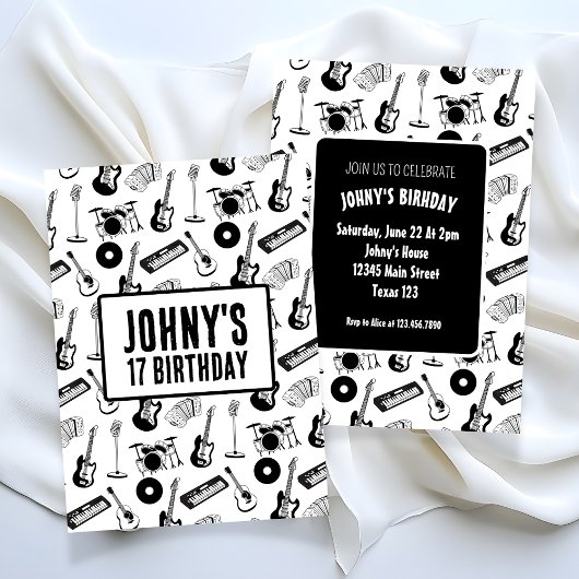 Musikinstrumente Geburtstag Einladung