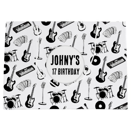 Musikinstrumente Geburtstag Große Geschenktüte (Vorderseite)