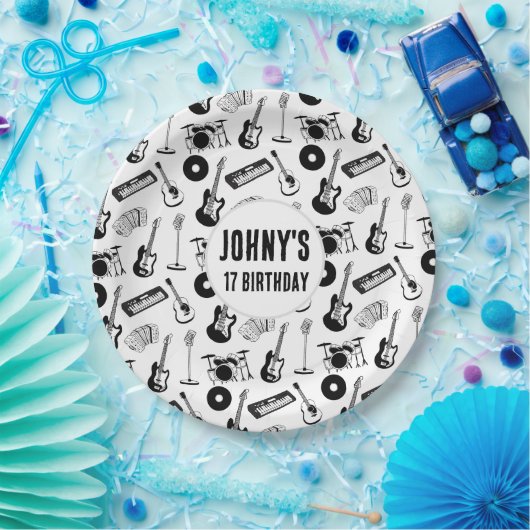 Musikinstrumente Geburtstag Pappteller (Party)
