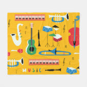 Musikinstrumente: Gelb im Mittelalter Fleecedecke (Vorderseite (Horizontal))