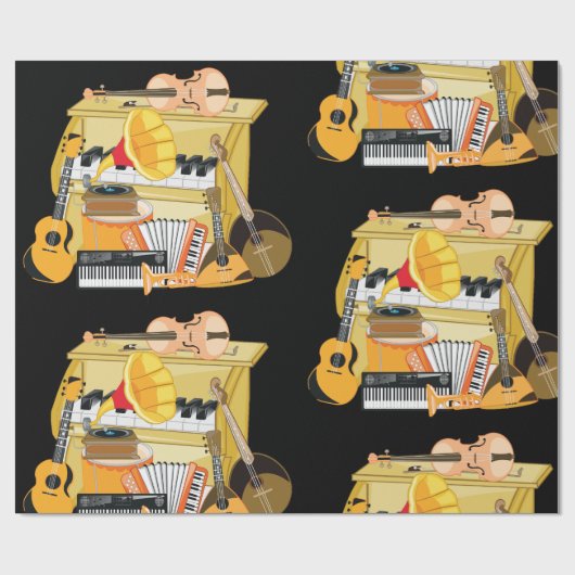 Musikinstrumente Geschenkpapier (Flach)