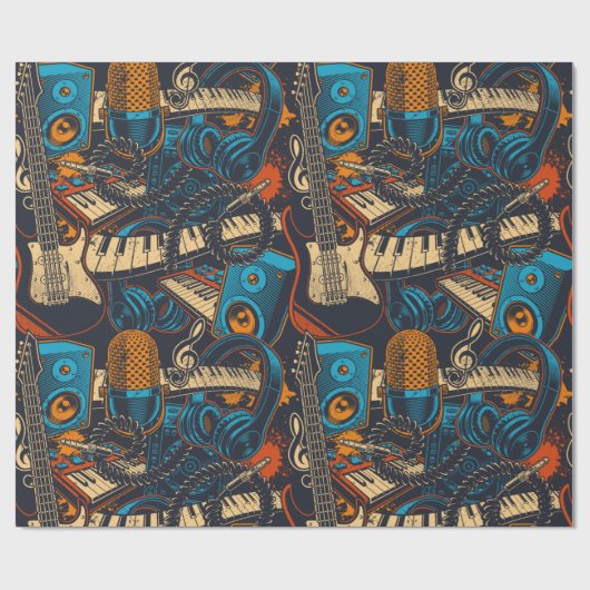 Musikinstrumente Geschenkpapier (Flach)