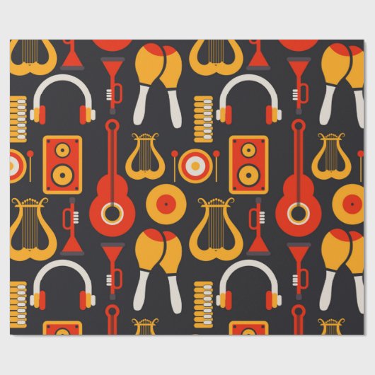 Musikinstrumente Geschenkpapier (Flach)
