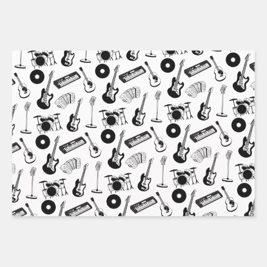 Musikinstrumente Geschenkpapier Set (Vorderseite 3)