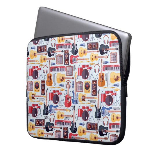 Musikinstrumente Hintergrund Notebook-Sieb Laptopschutzhülle (Vorderseite Links)