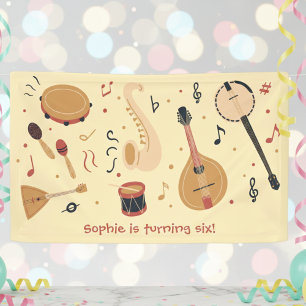 Musikinstrumente Kindergeburtstag Banner