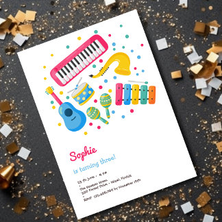 Musikinstrumente Kindergeburtstag Einladung
