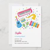 Musikinstrumente Kindergeburtstag Einladung (Vorderseite)