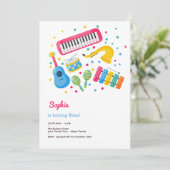 Musikinstrumente Kindergeburtstag Einladung (Stehend Vorderseite)