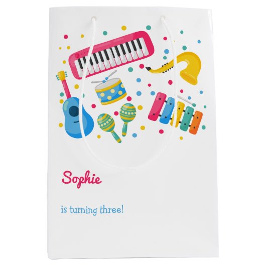 Musikinstrumente Kindergeburtstag Mittlere Geschenktüte (Vorderseite)